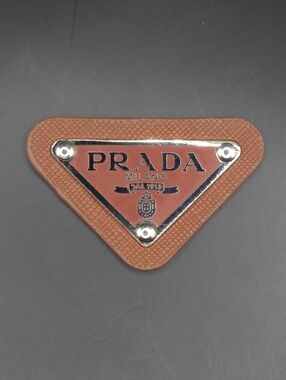 Leather Brown Prada Triangle Patch/Croc Charm